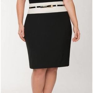 NEW Lane Bryant Pencil Skirt Black Colorblock
